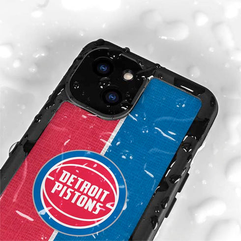 NBA Detroit Pistons Canvas iPhone 15 Plus Waterproof Case